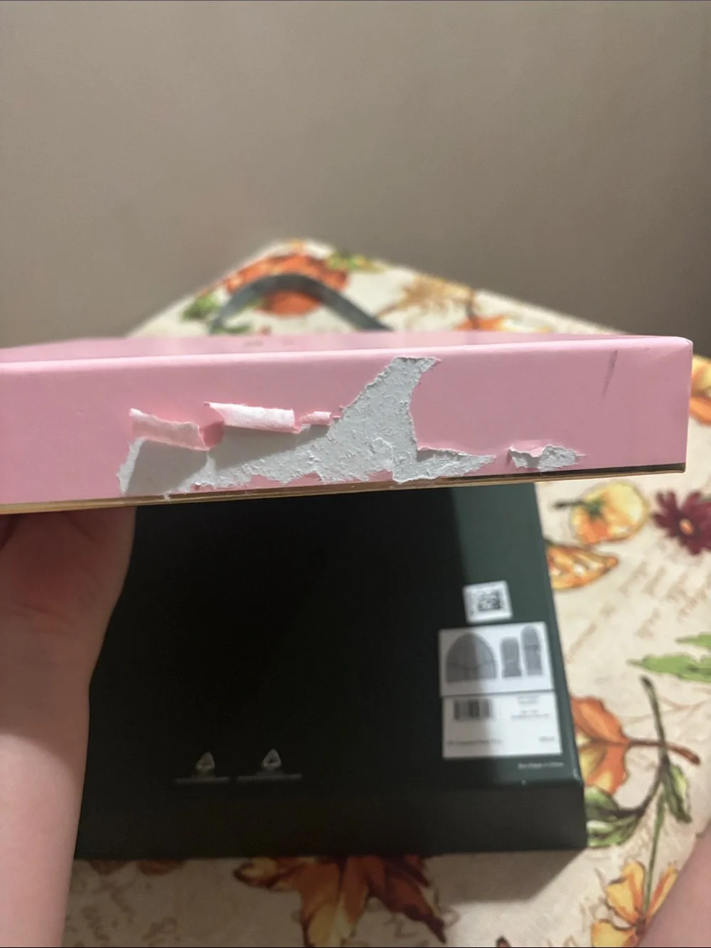 kate spade Pale Pink Gift Box with Black Logo Hat and Gloves